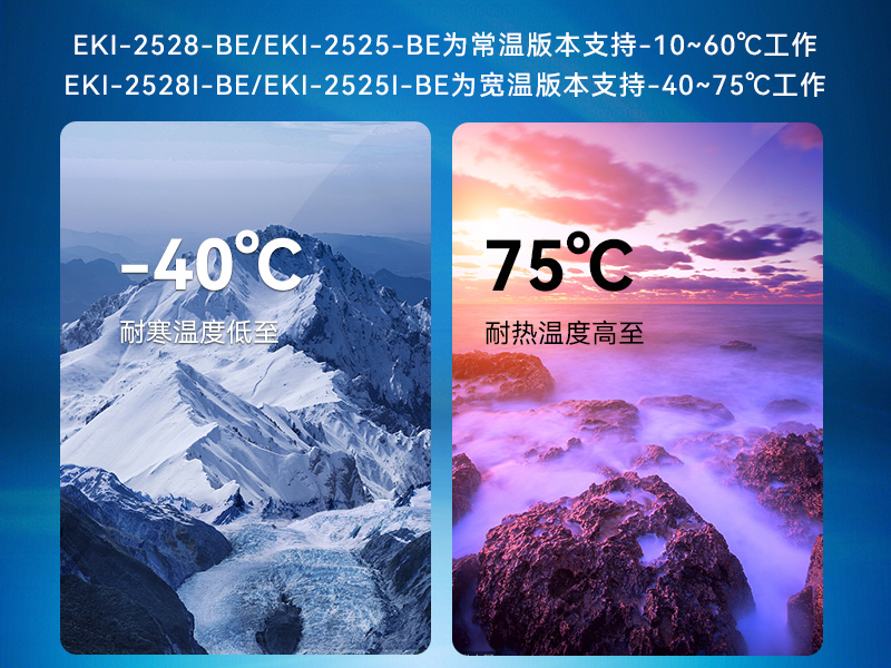 研華寬溫網(wǎng)口交換機,提供廣播風(fēng)暴保護,EKI-2528-BE