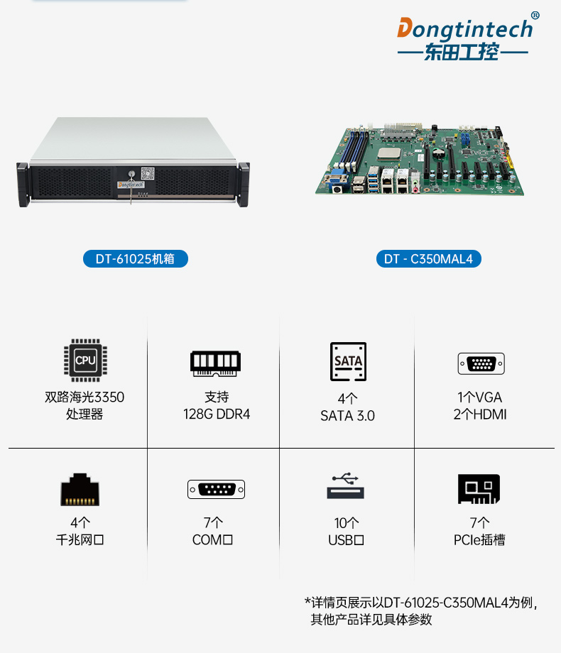 東田國(guó)產(chǎn)2U工控機(jī),雙路海光3350工業(yè)電腦,DT-61025-C350MAL4.jpg